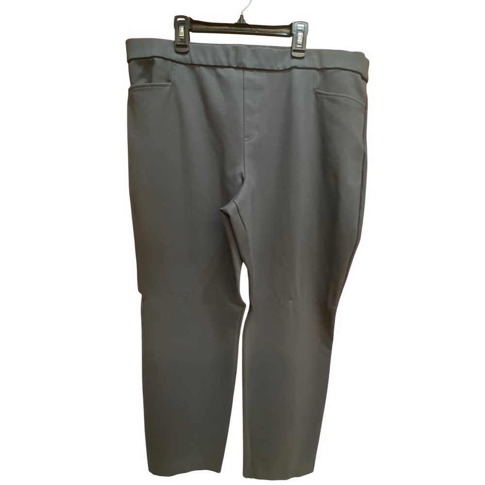 Susan Graver Womens XL Gray Pull On Stretch Straight Leg Dress Pants A222451